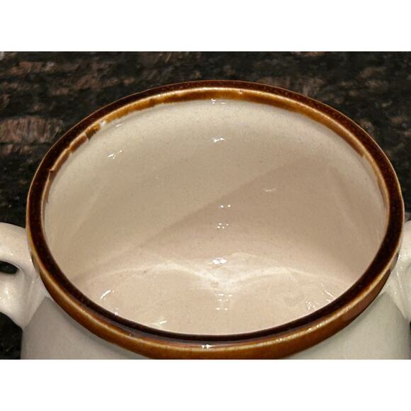 Vintage Set of 4 Stoneware Japan handle Soup Bowls Onion Bean Mushroom Cups Mugs - Picture 9 of 11